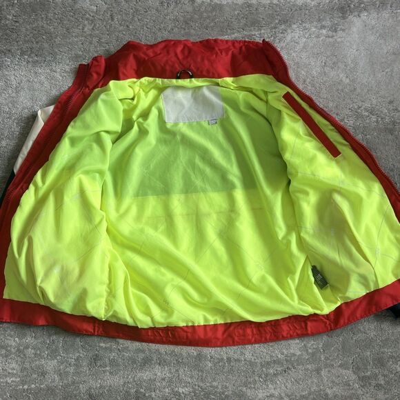 Helly Hansen Sailing Ski Jacket Men Small 46-48 Chest Hidden Hood Red White Blue - Picture 5 of 14